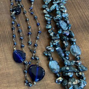 Vintage Costume Jewelry with Beads! Necklace Stones!